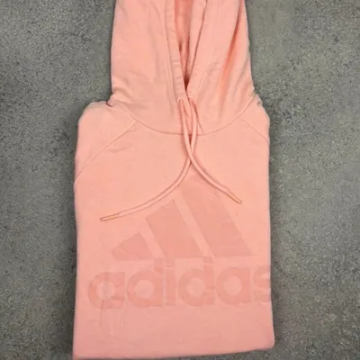 Sweat à capuche Adidas rose logo ton sur ton S oversize